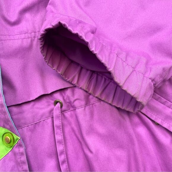 Vintage Vine Below Coat Womens‎ Large Zepel Treated Colorful Funky 80s Zip Snap - Picture 6 of 12